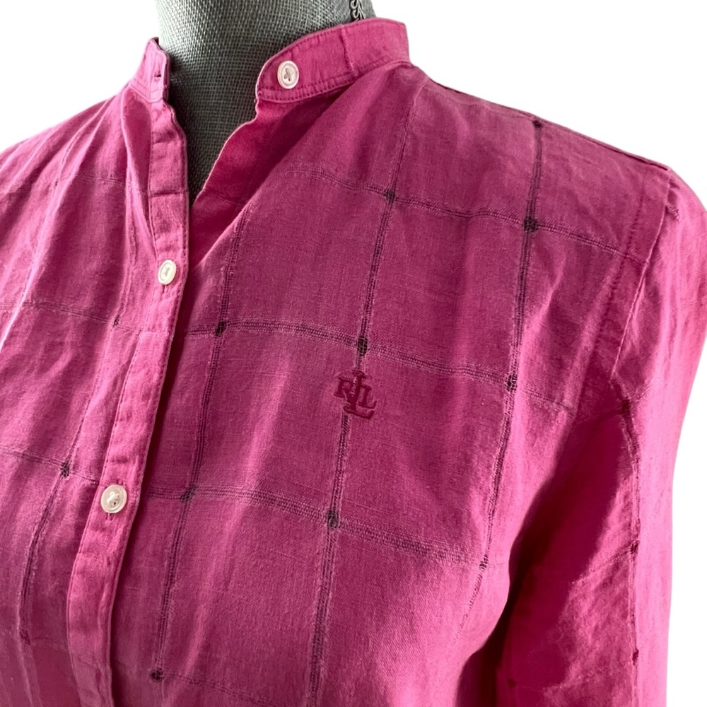 Ralph Lauren Linen Shirt in Bright Pink